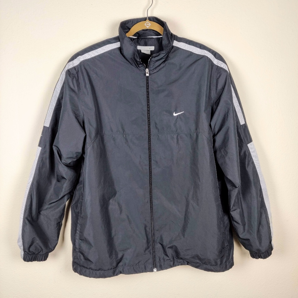 NIKE Black Full Zip Windbreaker Lightweight Jacket
